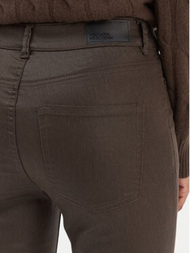 Vero Moda Spodnie z imitacji skóry Flash 10314591 Brązowy Skinny Fit
