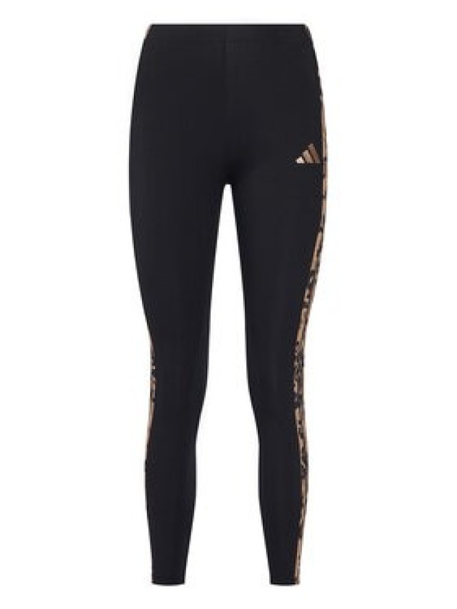 adidas Legginsy Animal Print 3-Stripes JM1864 Czarny Slim Fit