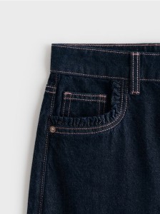 Jeansy wide leg - granatowy