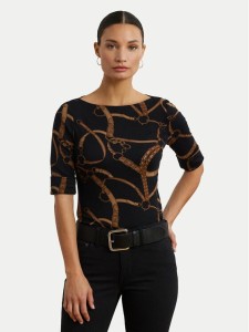LAUREN RALPH LAUREN Bluzka 200971107001 Czarny Slim Fit