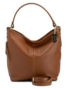 Lucca Baldi Skórzana torebka "Carrara" w kolorze jasnobrązowym - 36 x 28 x 12 cm rozmiar: onesize