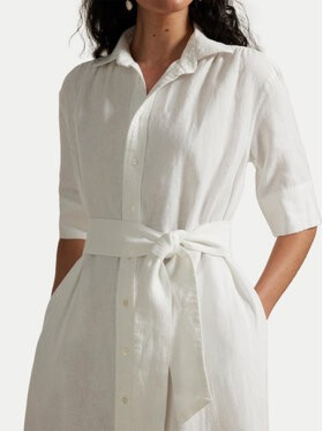 Polo Ralph Lauren Sukienka koszulowa 211965844001 Biały Relaxed Fit