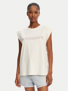 Patrizia Pepe T-Shirt 2M4418/J295-B823 Beżowy Regular Fit