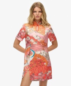superdry Krótka sukienka Mandarin Jacquard z wiskozy LENZING™ ECOVERO™