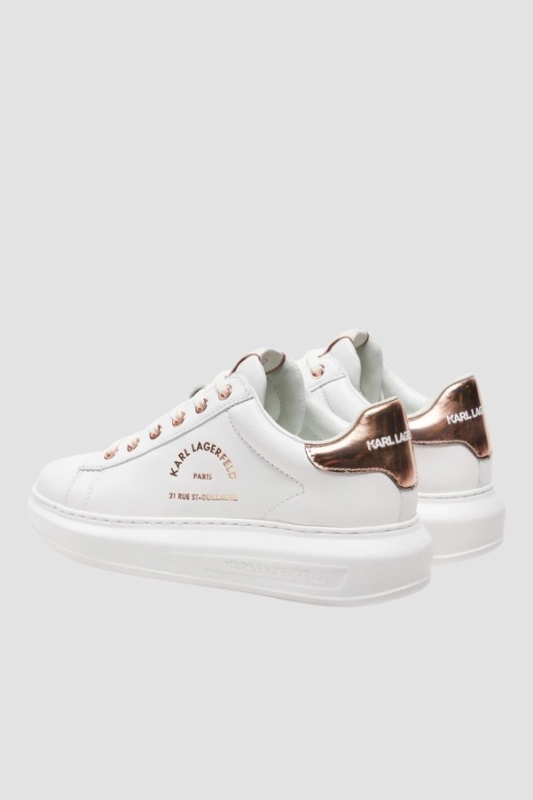KARL LAGERFELD Białe damskie sneakersy skórzane KAPRI Maison, Rozmiar 37