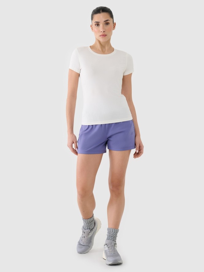 4F Koszulka treningowa regular szybkoschnąca damska - biała L