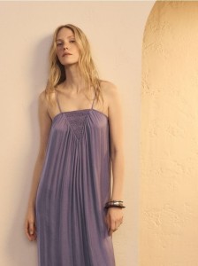 Sukienka maxi na ramiączkach - fioletowy