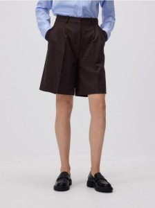 Bermudy z kantem - ciemnobrązowy