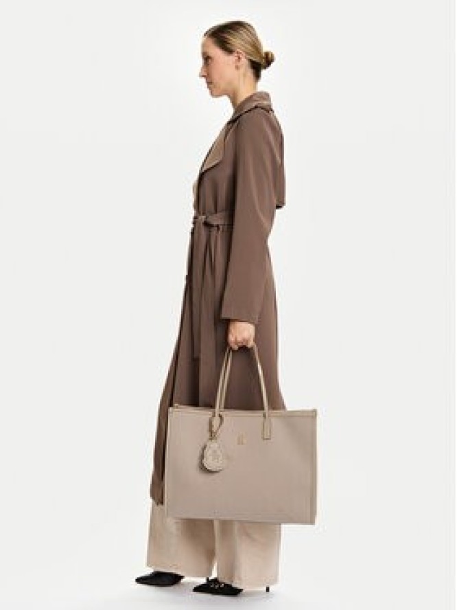 Tommy Hilfiger Torebka Th City Large Tote Melton AW0AW18215 Beżowy