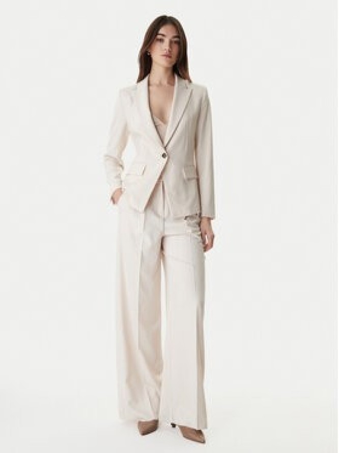 Marella Marynarka Slogan1 2615041211 Écru Slim Fit