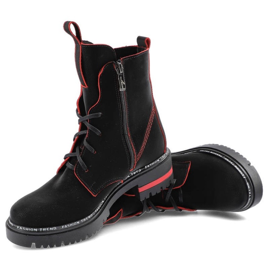 Czarne Botki Lemar Damskie Wygodne Obuwie