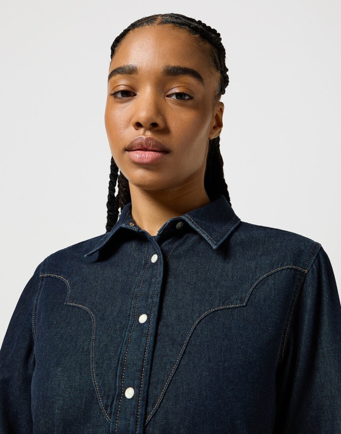 WRANGLER DAMSKA KOSZULA SLIM YOKE SHIRT FROSTED DENIM 112357525 W527018371