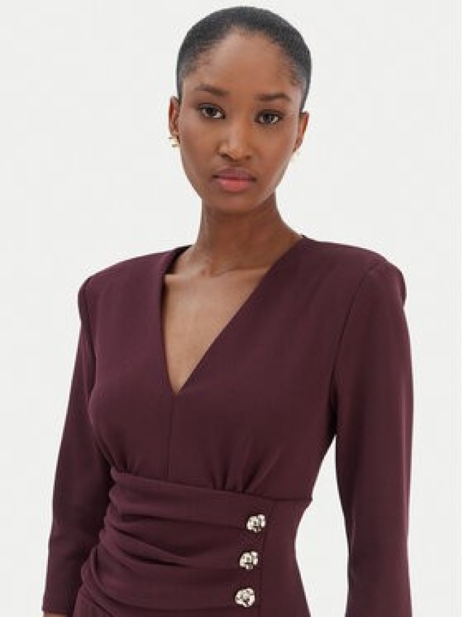 Rinascimento Sukienka koktajlowa CFC0020161002 Bordowy Slim Fit