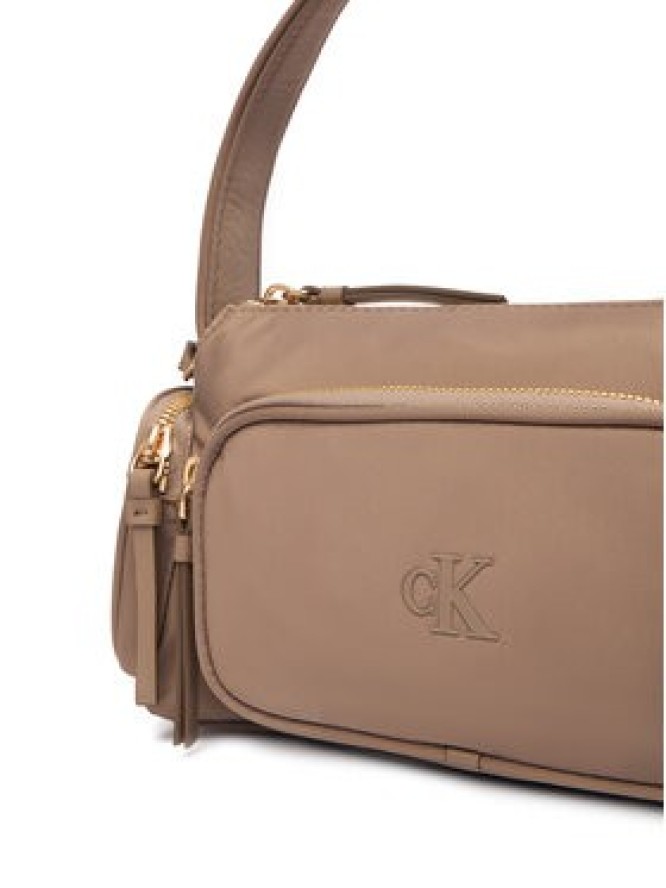 Calvin Klein Torebka Pocket Nylon Bag W/Strap LV04F3132G Beżowy