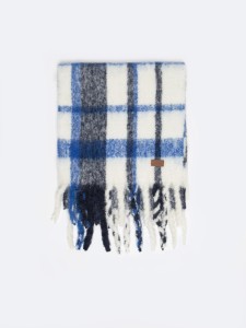 Szalik damski w kratę niebieski Herlynia 401