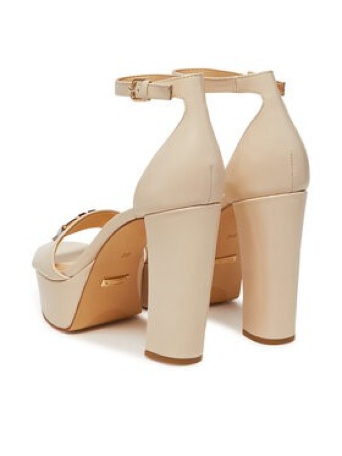 Guess Sandały FLJSET LEA03 Écru