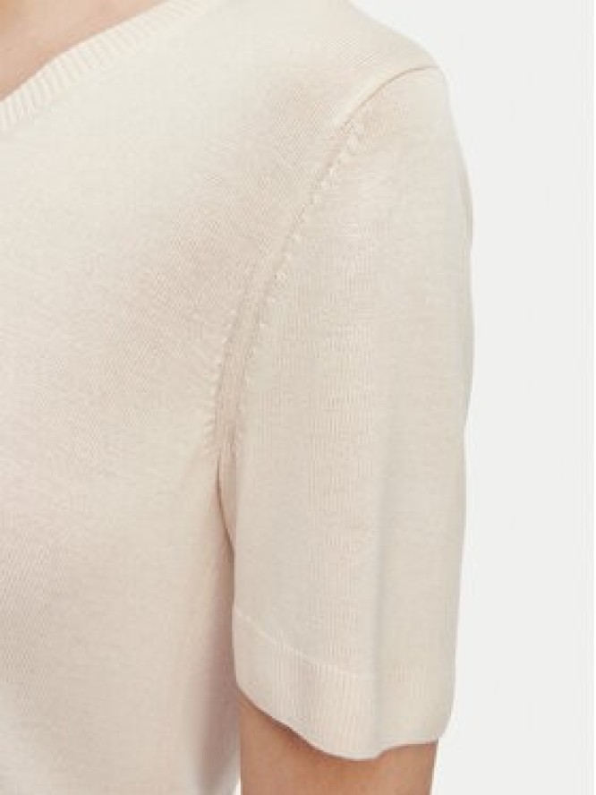 Calvin Klein Sweter LV044F323G Kremowy Regular Fit