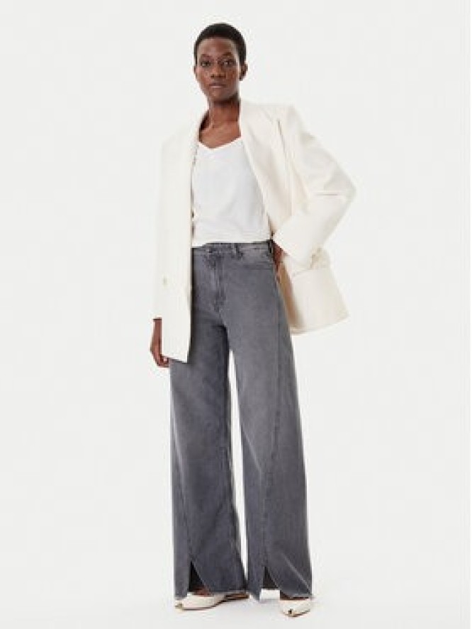Simona Corsellini Jeansy A25CPPAT0601 Szary Wide Leg