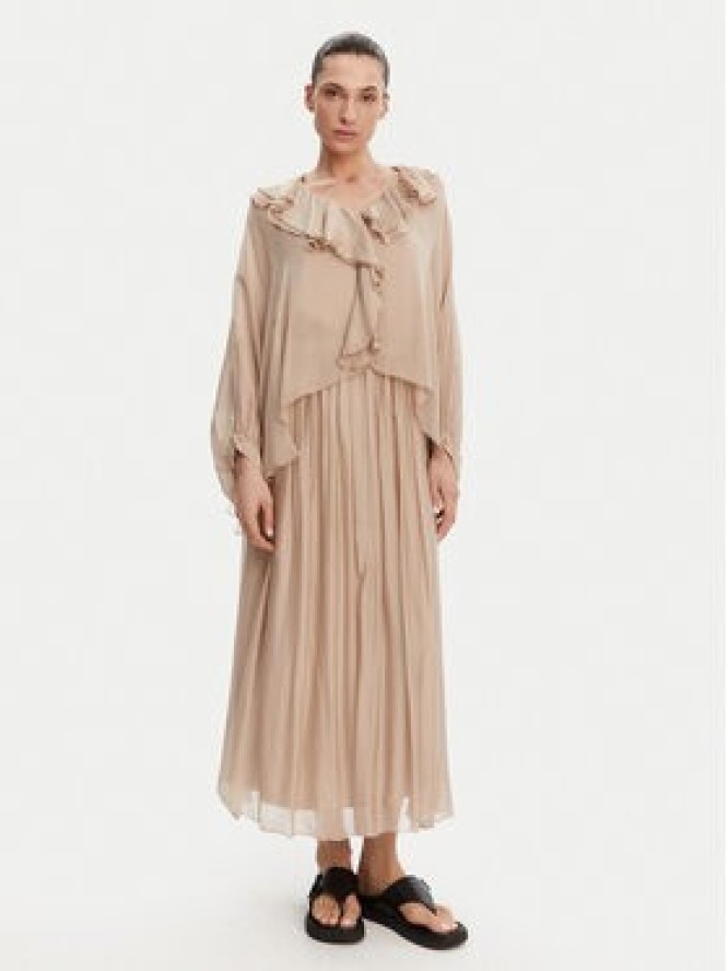 ViCOLO Spódnica midi TD0022 Beżowy Regular Fit