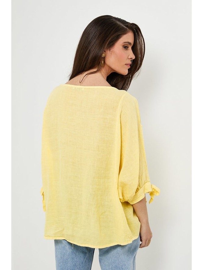 Rodier Lin Lniana bluzka w kolorze żółtym rozmiar: XL/XXL