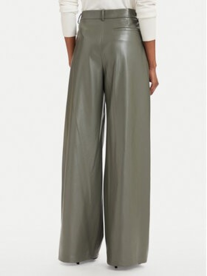 BOSS Spodnie skórzane Tiana4-M 50564757 Zielony ciemny Wide Leg