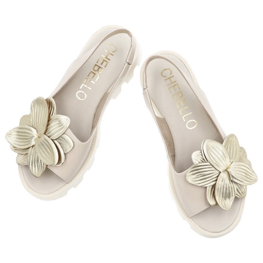 Beżowe Sandały Chebello Wygodne Obuwie Damskie