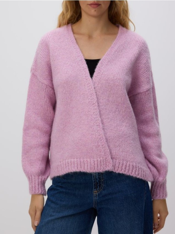 Kardigan z dodatkiem wełny - różowy