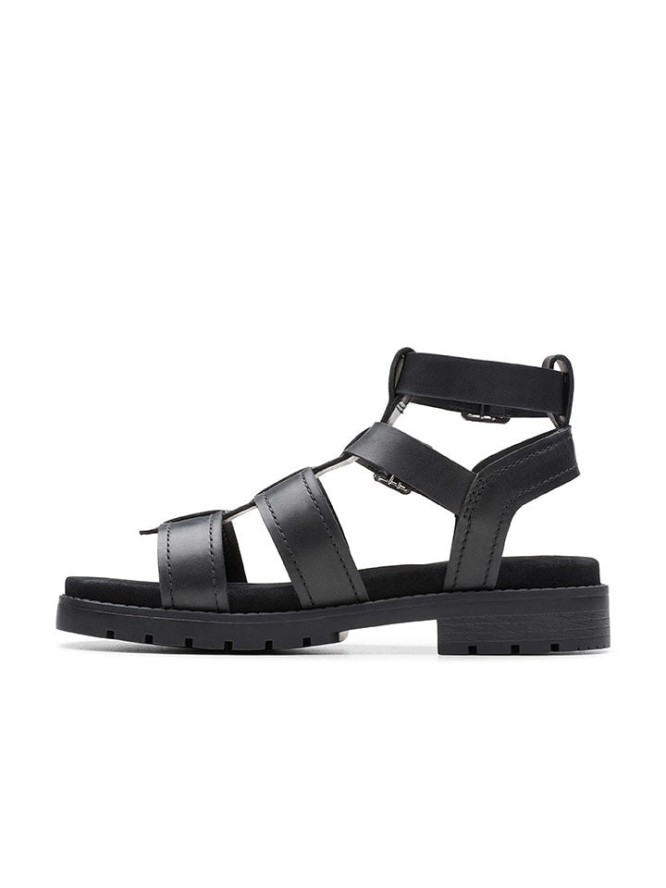 Clarks Skórzane sandały "Orinoco Cove" w kolorze czarnym na obcasie rozmiar: 39,5