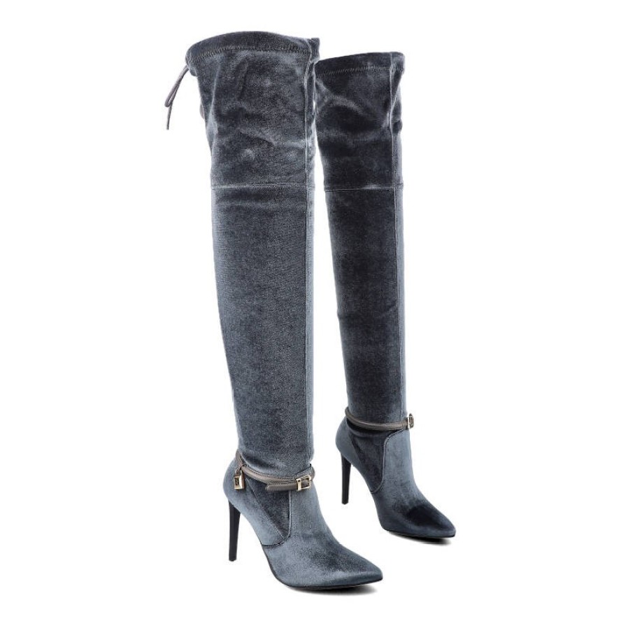 Szare Muszkieterki Damskie Carinii Stylowe Obuwie