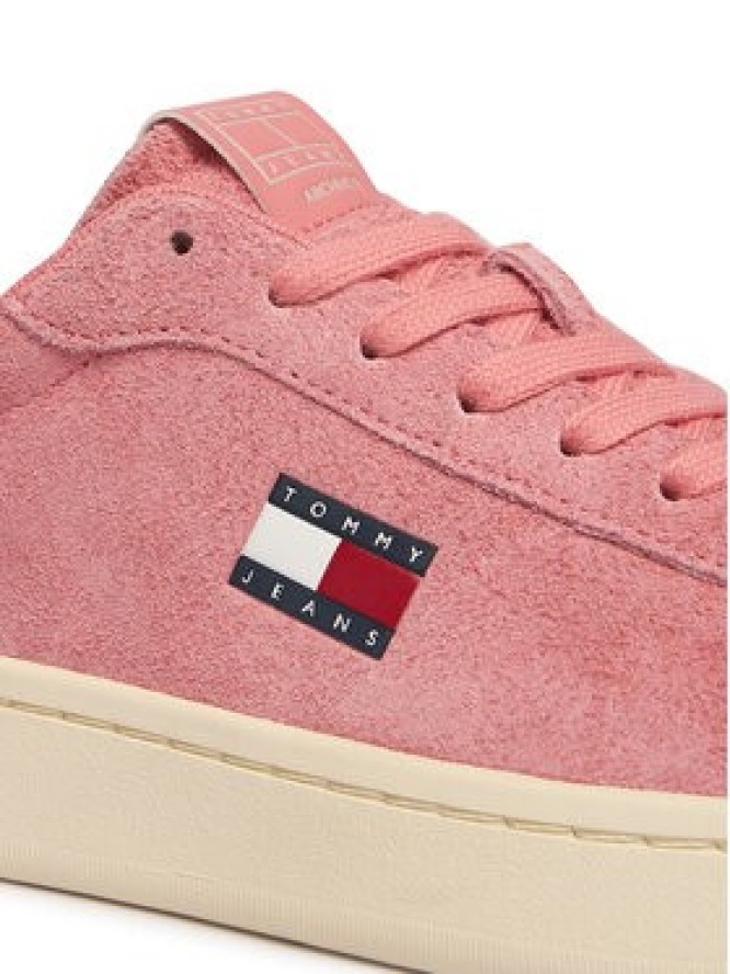 Tommy Jeans Sneakersy Logo Suede Archive EN02985 Różowy