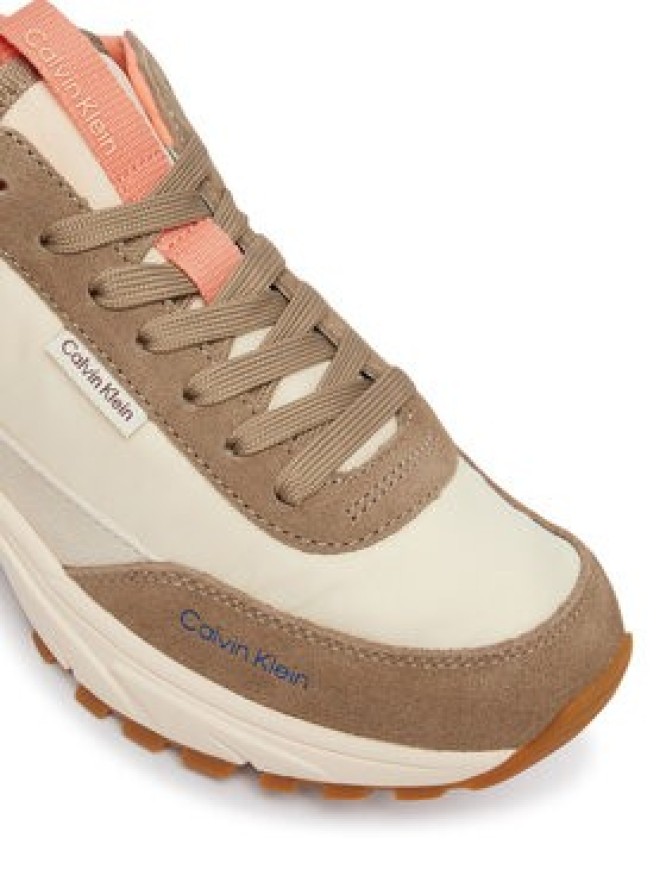 Calvin Klein Sneakersy Hike Runner Nylon Mix HW0HW03279 Brązowy