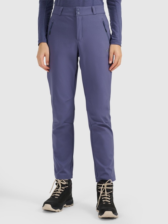 4F Spodnie trekkingowe softshell membrana 10000 damskie - granatowe XS