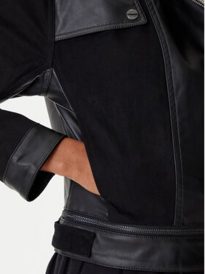 Desigual Kurtka z imitacji skóry Motor 25WWEW53 Czarny Regular Fit