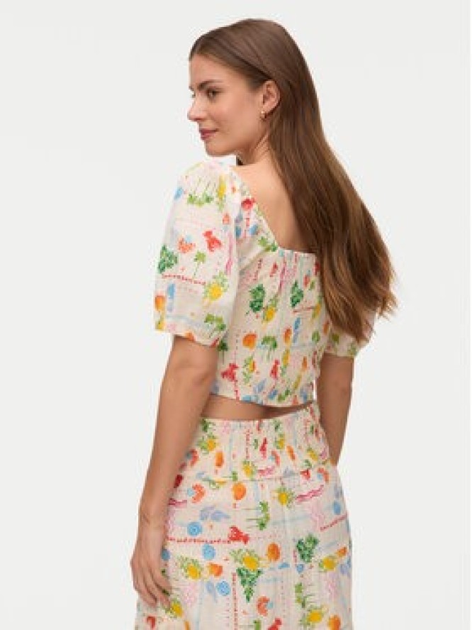Vero Moda Bluzka Elena 10351014 Beżowy jasny Regular Fit