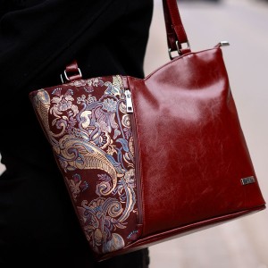 Shopperka skórzana DAN-A 706 bordo + tokio