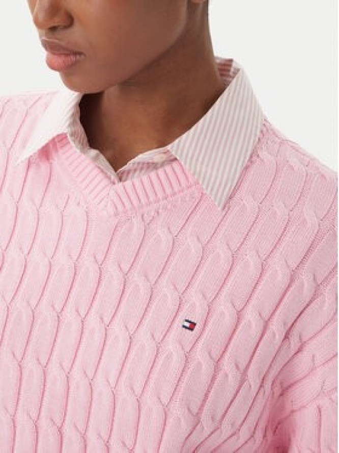 Tommy Hilfiger Sweter WW0WW48433 Różowy jasny Regular Fit