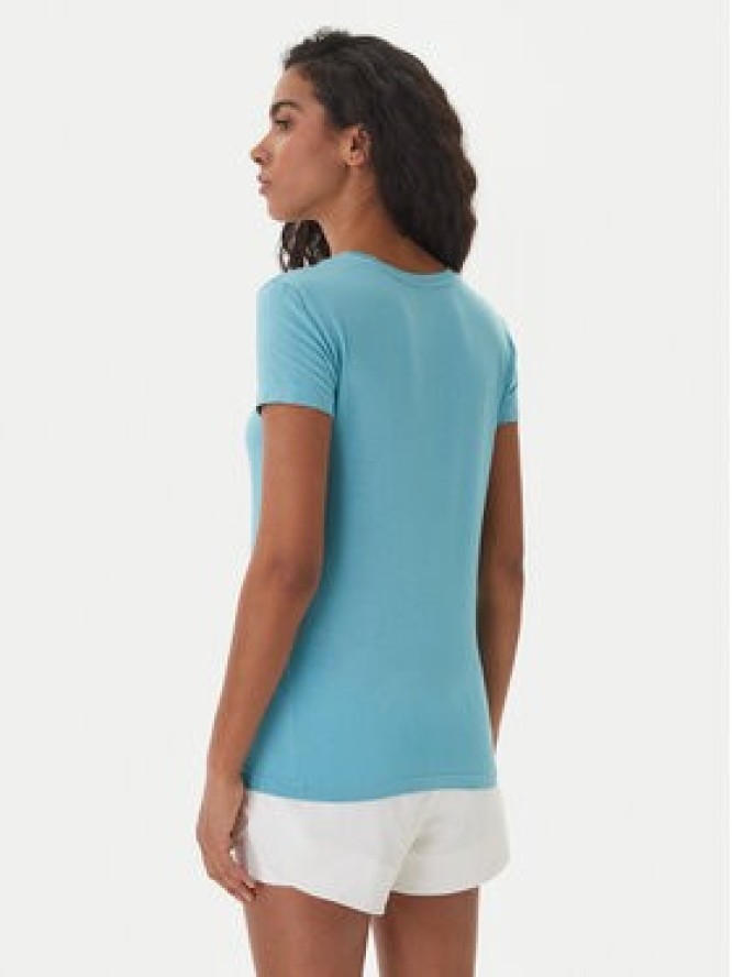 Emporio Armani T-Shirt EW000409 AF19024 U9163 Turkusowy Regular Fit