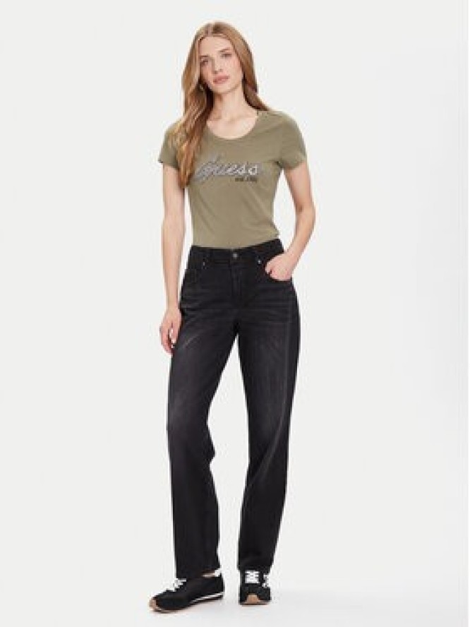 Guess T-Shirt W5YI16 J1314 Zielony Regular Fit