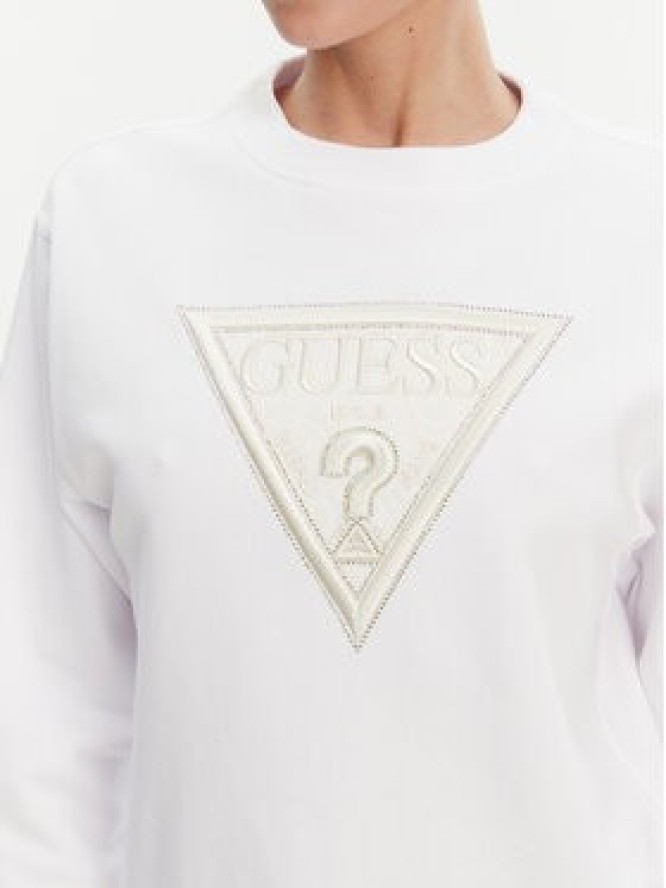 Guess Bluza W5GQ12KBKM0 Biały Regular Fit