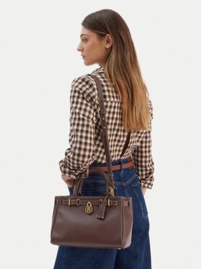 Tommy Hilfiger Torebka American Icon Mini Tote Leather AW0AW17926 Brązowy