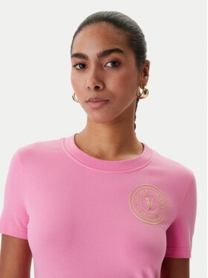 Versace Jeans Couture T-Shirt 80HAHT02 CJ03T Różowy Slim Fit