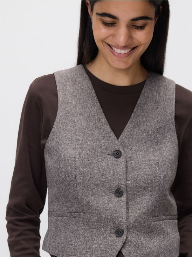 Garniturowa kamizelka - brązowy