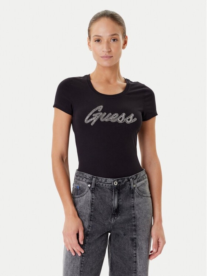 Guess T-Shirt W5YI16 J1314 Czarny Regular Fit