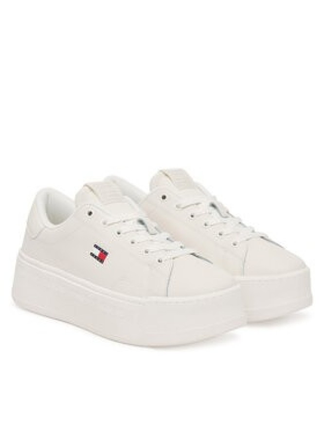 Tommy Jeans Sneakersy Tjw Script Cupsole Flatform EN0EN02961 Biały