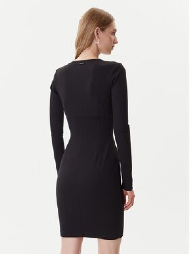 Just Cavalli Sukienka dzianinowa 79PAO937 J0092 Czarny Slim Fit