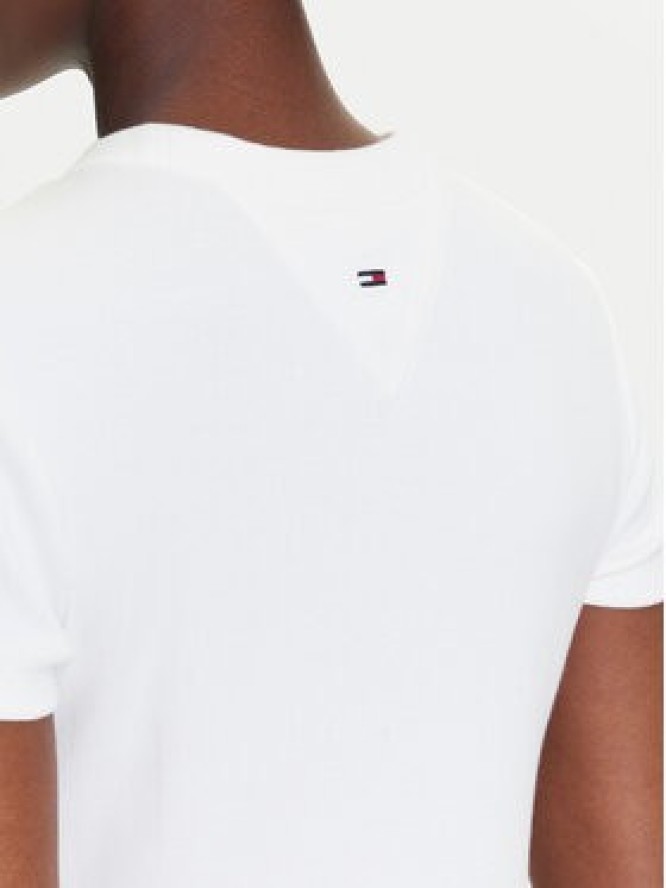 Tommy Jeans Sukienka codzienna Script DW0DW21186 Écru Slim Fit