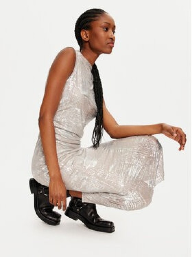 Vila Sukienka koktajlowa 14100142 Srebrny Regular Fit