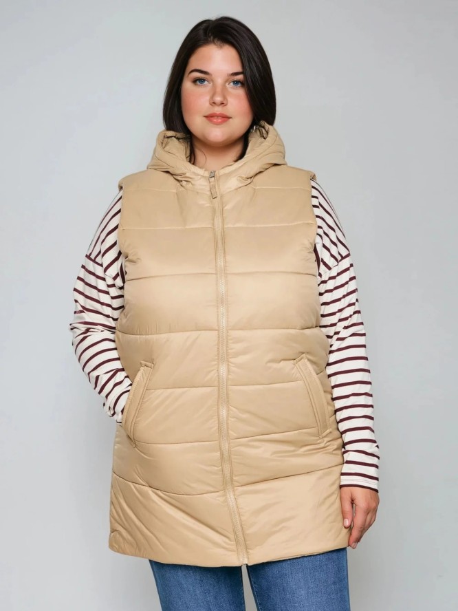 Kamizelka damska pikowana beżowa Pavla 801