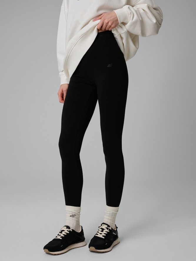 4F Legginsy dzianinowe damskie - czarne M