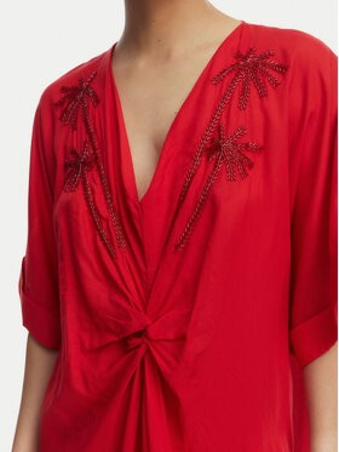 LOLA CASADEMUNT Sukienka letnia LS2616010 Czerwony Relaxed Fit